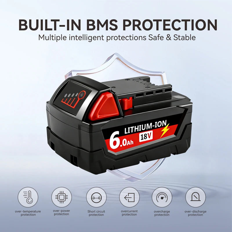 18V Lithium-ion Replacement Battery for M18 Cordless Power Tools