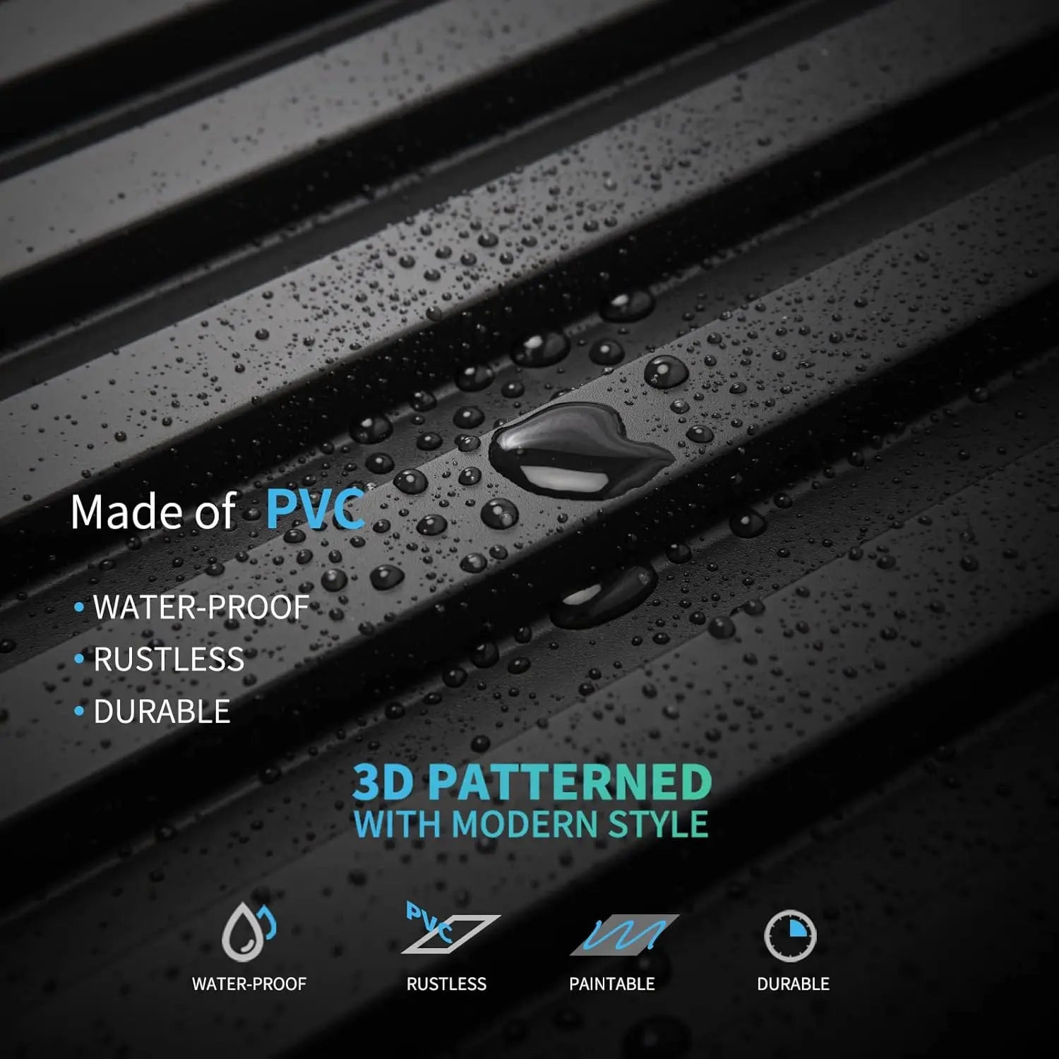 3D PVC Wall Panels 30-Pack 11.8x11.8in Modern Style Fireproof Waterproof