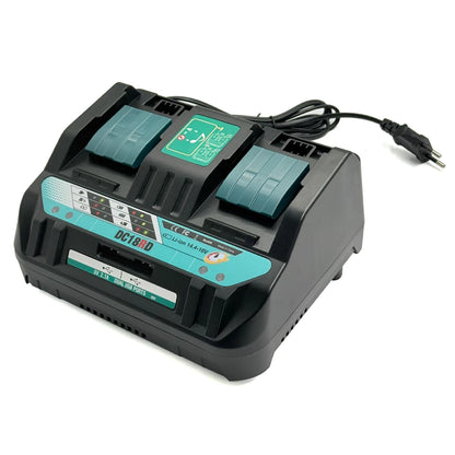 Dual-Port Rapid Battery Charger for Makita 14.4-18V Lithium Batteries DC18RD
