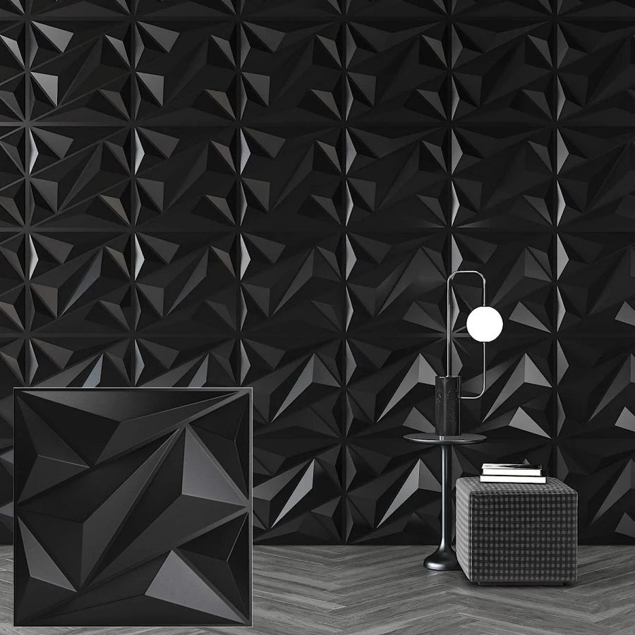 3D Geometric PVC Wall Panels 30-Pack 11.8x11.8in Modern Style Waterproof