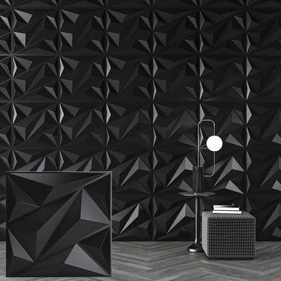 3D Geometric PVC Wall Panels 30-Pack 11.8x11.8in Modern Style Waterproof