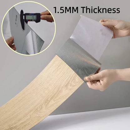 10-Pack Self-Adhesive PVC Floor Stickers 15.75x5.98in Wood Grain Waterproof