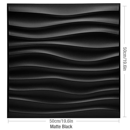 3D Wave Stripe PVC Wall Panel Pack of 4 19.6x19.6in Modern Style