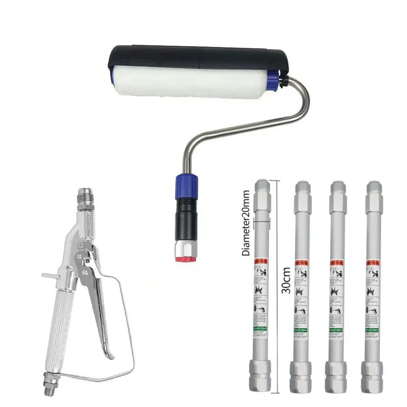 Roller, gun and extension rods – Airless Paint Roller Kit with 30cm Extension