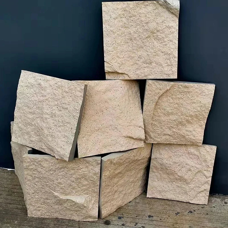 3D Stone Brick PVC Wall Panel Pack of 4 11.8x11.8in Modern Style