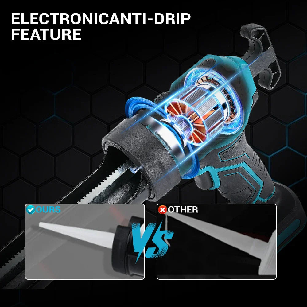 Makita Cordless Electric Caulking Gun 4-Speed Lithium Battery for Glass & Sealants