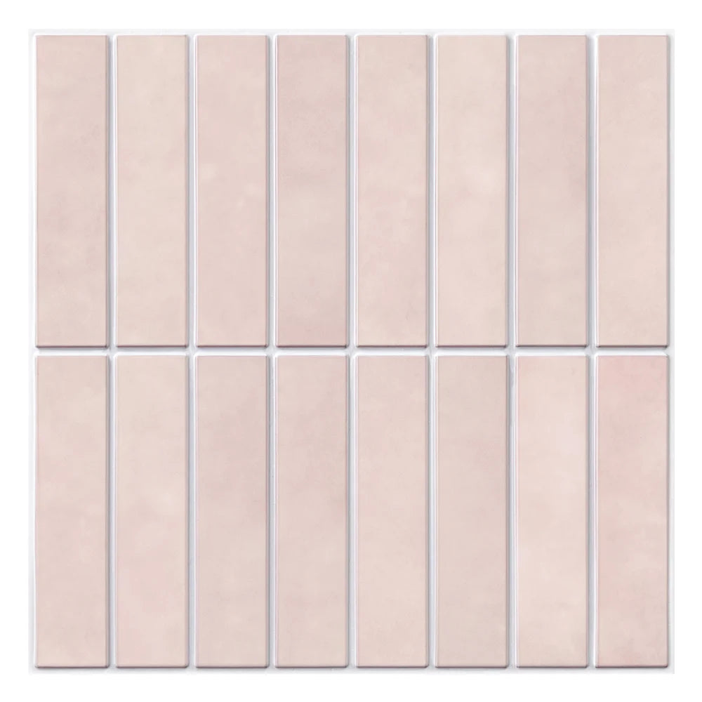 3D Linear Mosaic Peel-and-Stick PVC Wall Panels 10-Pack 9.7sqft Modern Style