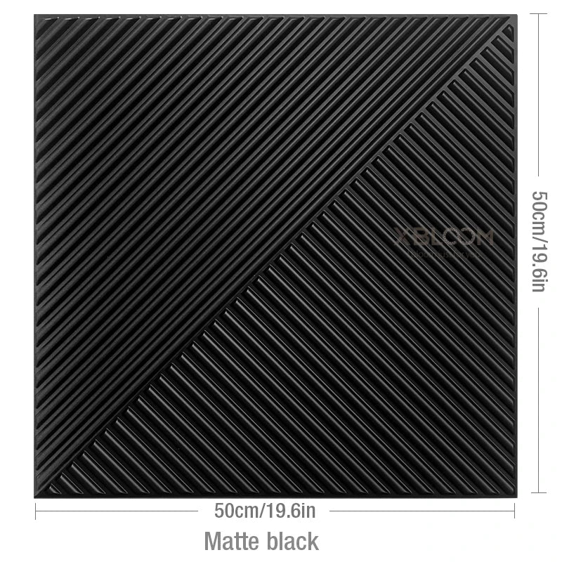 3D Wave Stripe PVC Wall Panel Pack of 4 19.6x19.6in Modern Style