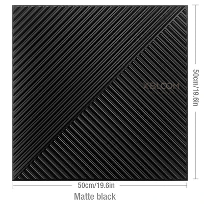 3D Wave Stripe PVC Wall Panel Pack of 4 19.6x19.6in Modern Style