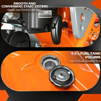 9.5 L fuel tank – 3200W Open-Frame Petrol Generator, 210cc