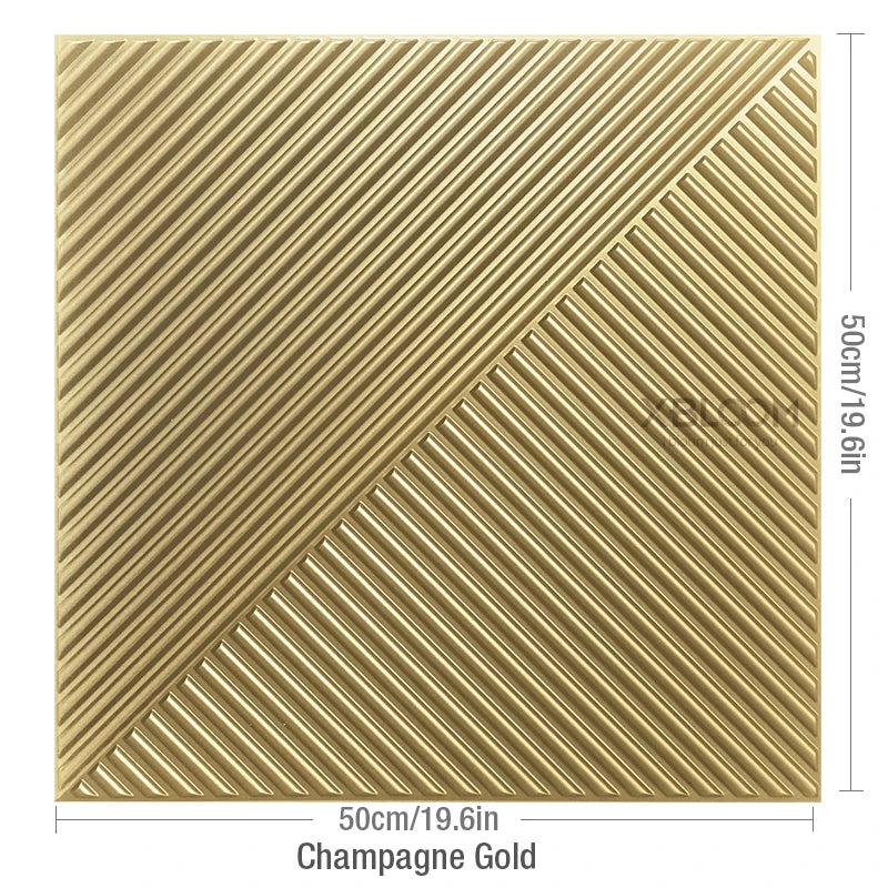 3D Wave Stripe PVC Wall Panel Pack of 4 19.6x19.6in Modern Style