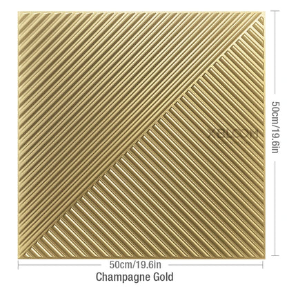 3D Wave Stripe PVC Wall Panel Pack of 4 19.6x19.6in Modern Style