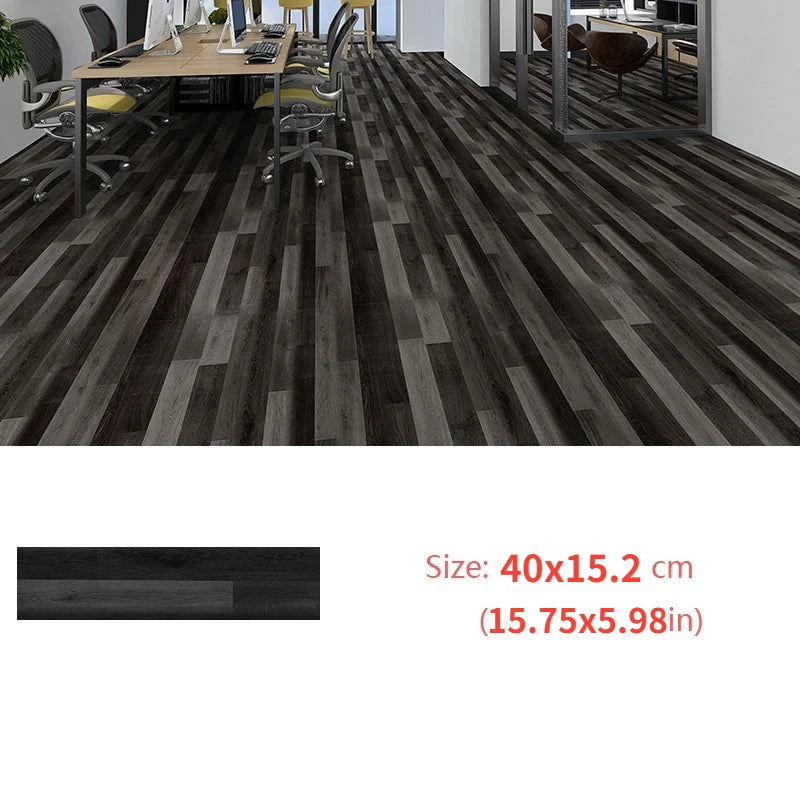 10-Pack Self-Adhesive PVC Floor Stickers 15.75x5.98in Wood Grain Waterproof