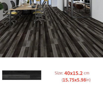 10-Pack Self-Adhesive PVC Floor Stickers 15.75x5.98in Wood Grain Waterproof