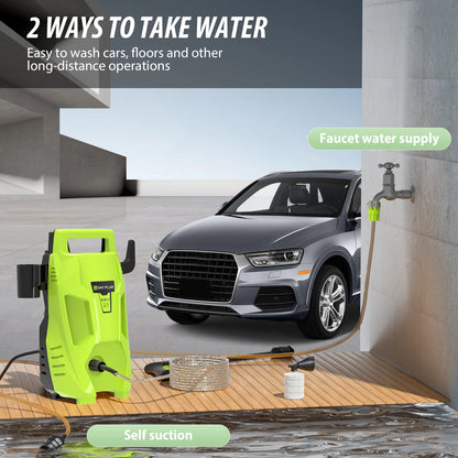 2300W Electric Pressure Washer 2050PSI 1.6GPM with Adjustable Nozzle and Detergent Tank