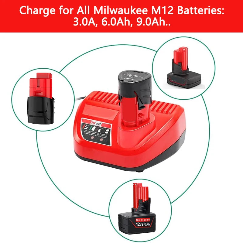 12V Lithium-ion Replacement Battery for M12 Cordless Power Tools
