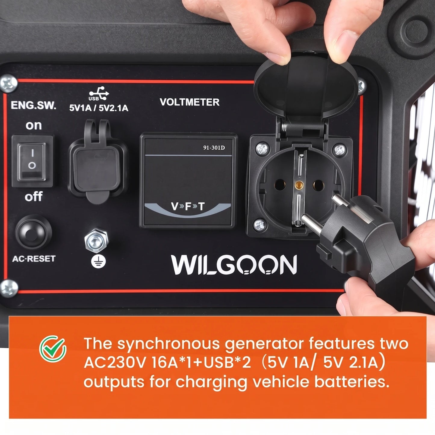 1000W Portable Inverter Generator 105cc 4-Stroke Gasoline 230V AC USB for Camping Motorhome