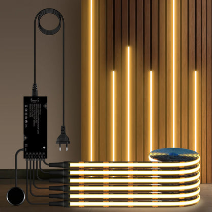 12V COB LED Strip Light Kit with Touch Dimmer for Acoustic Wall Panels