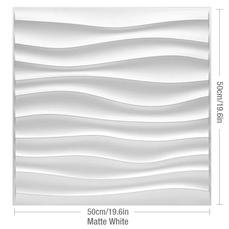 3D Geometric PVC Wall Panel Pack of 12 19.6x19.6in Modern Style