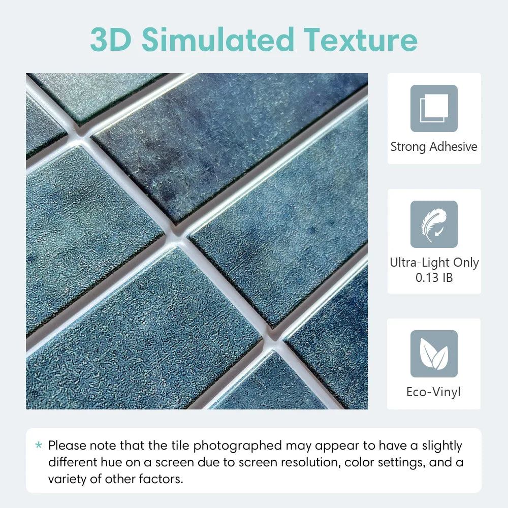 3D Linear Mosaic Peel-and-Stick PVC Wall Panels 10-Pack 9.7sqft Modern Style