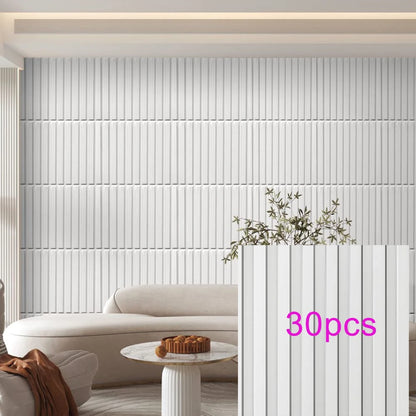 3D Geometric PVC Wall Panels 30-Pack 11.8x11.8in Modern Style Waterproof