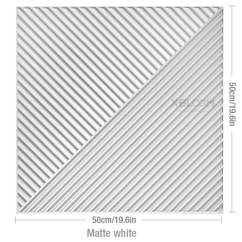 3D Wave Stripe PVC Wall Panel Pack of 4 19.6x19.6in Modern Style