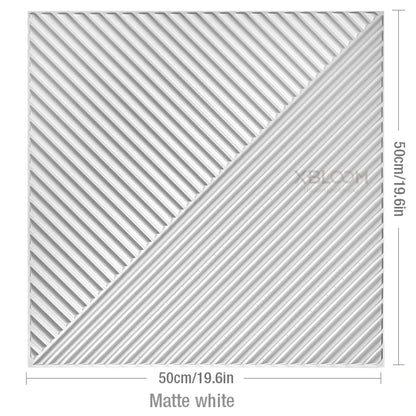 3D Wave Stripe PVC Wall Panel Pack of 4 19.6x19.6in Modern Style