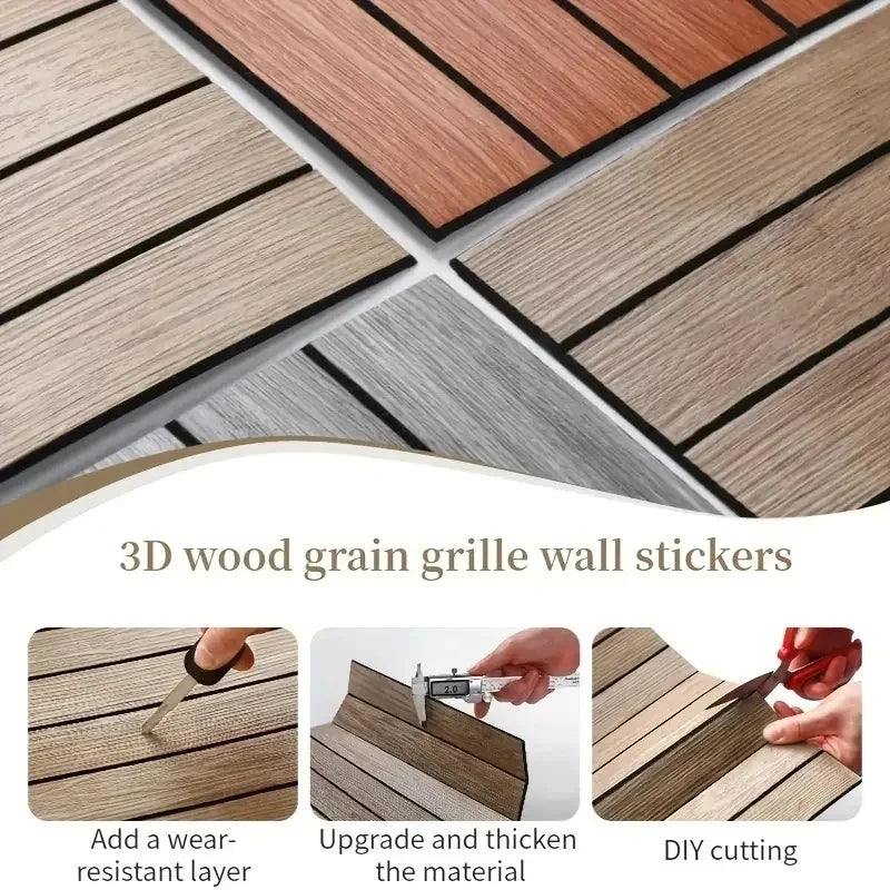 Faux Wood Grain Self-Adhesive Wall Panels 10-30 Pack Peel-and-Stick 3D Wallpaper Home Decor