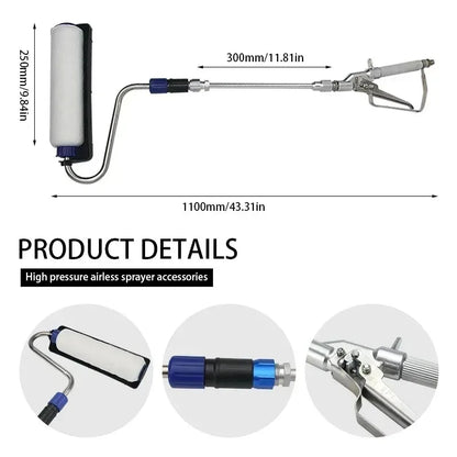 Roller kit details – Airless Paint Roller Kit with 30cm Extension