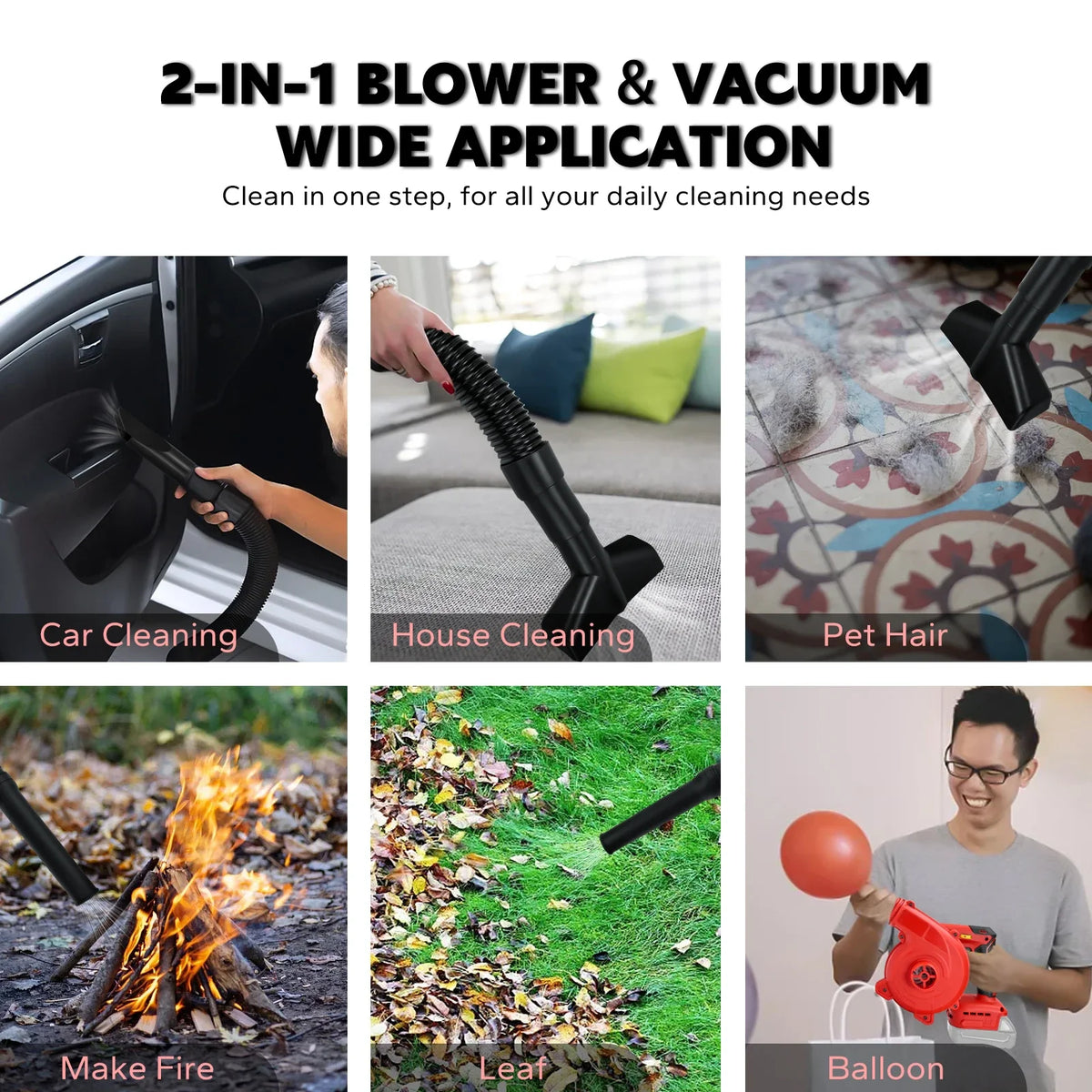 2-in-1 blower and vacuum uses – Milwaukee-compatible