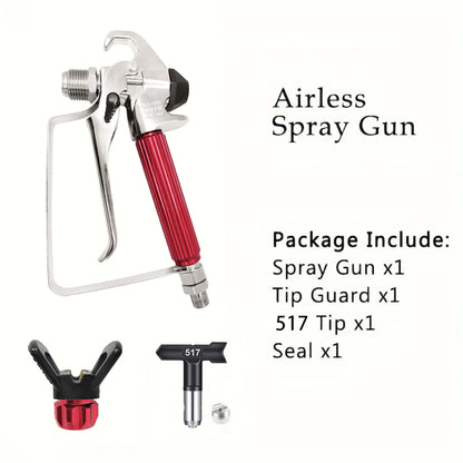 Airless Paint Spray Gun with 517 Nozzle & Hand-Twist Protective Cover