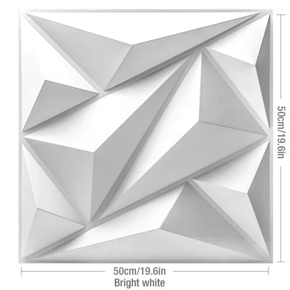3D Geometric PVC Wall Panel Pack of 12 19.6x19.6in Modern Style