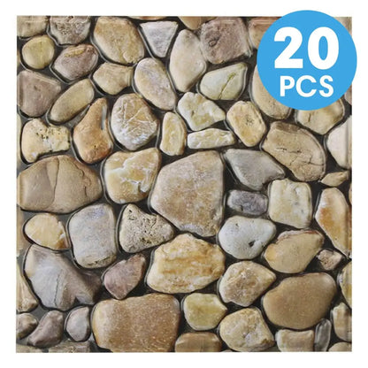 3D Faux Stone Self-Adhesive Wall Panels 10-20 Pack 9.7sqft Grey