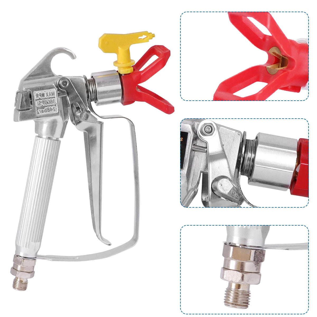 3600 PSI High Pressure Airless Paint Spray Gun with 517 Tip & Nozzle Guard