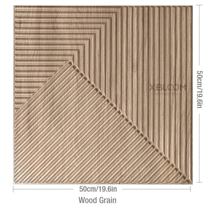 3D Wave Stripe PVC Wall Panel Pack of 4 19.6x19.6in Modern Style