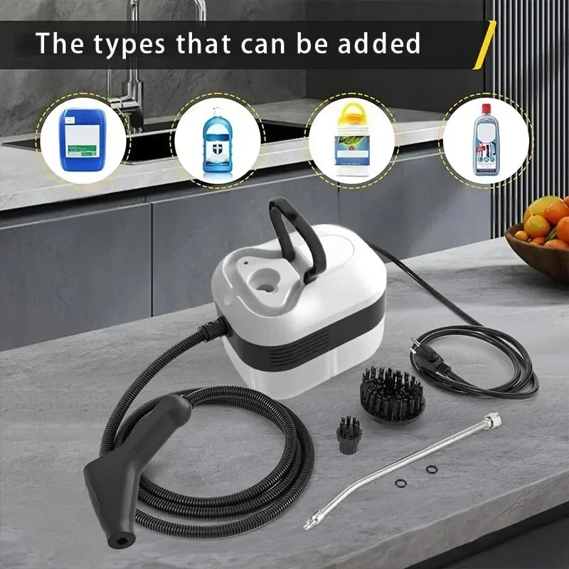 2500W High-Temperature Steam Cleaner 1200ml Tank 6-Level Adjustable for Home Car Kitchen