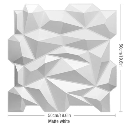 3D Geometric PVC Wall Panel Pack of 12 19.6x19.6in Modern Style