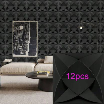 3D Geometric PVC Wall Panels 30-Pack 11.8x11.8in Modern Style Waterproof