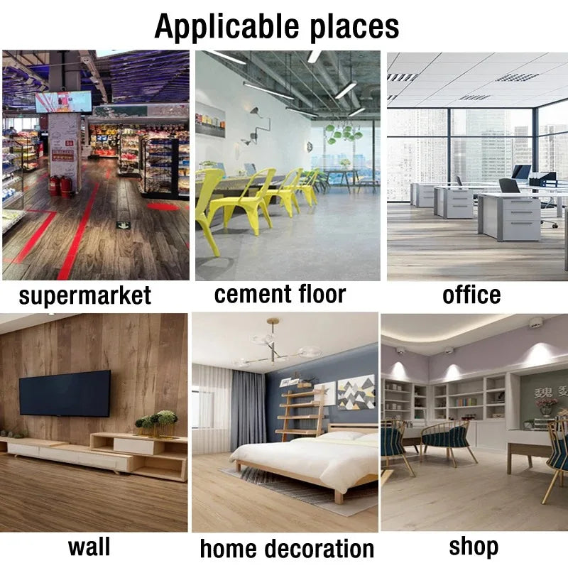 10-Pack Self-Adhesive PVC Floor Stickers 15.75x5.98in Wood Grain Waterproof