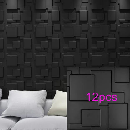 3D Geometric PVC Wall Panels 30-Pack 11.8x11.8in Modern Style Waterproof