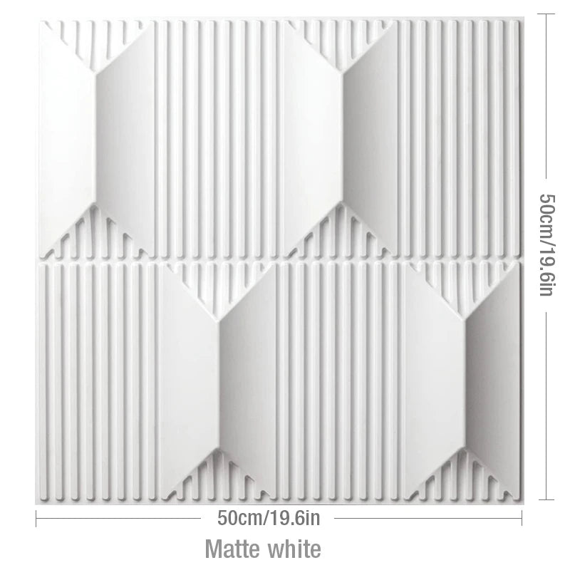 3D Wave Stripe PVC Wall Panel Pack of 4 19.6x19.6in Modern Style