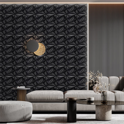 3D Geometric PVC Wall Panels 30-Pack 11.8x11.8in Modern Style Waterproof