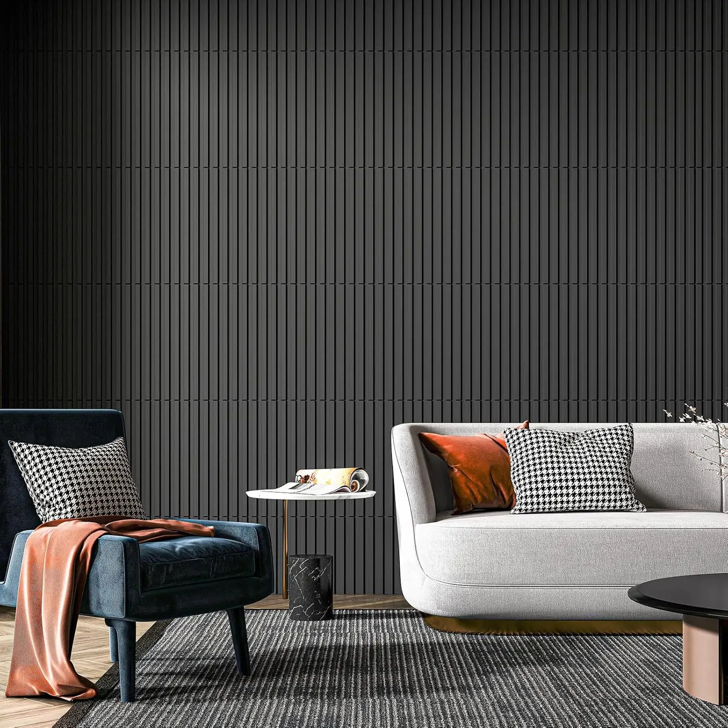3D PVC Wall Panels 30-Pack 11.8x11.8in Modern Style Fireproof Waterproof
