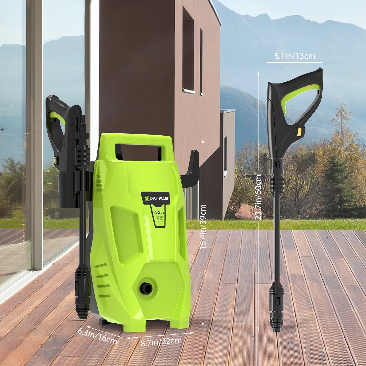 2300W Electric Pressure Washer 2050PSI 1.6GPM with Adjustable Nozzle and Detergent Tank