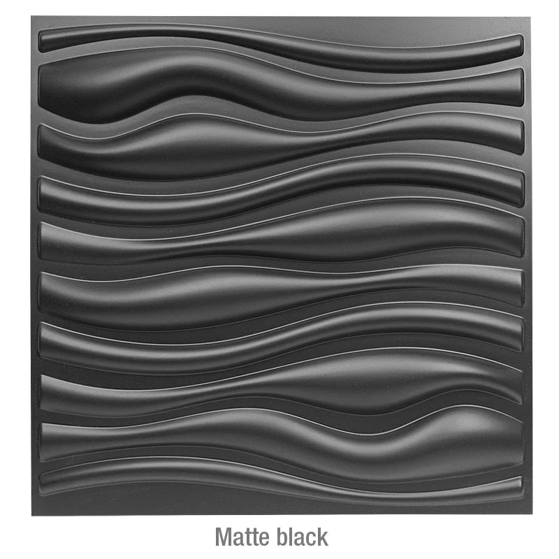 3D Wave Stripe PVC Wall Panel Pack of 4 19.6x19.6in Modern Style