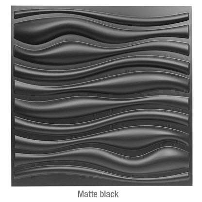 3D Wave Stripe PVC Wall Panel Pack of 4 19.6x19.6in Modern Style