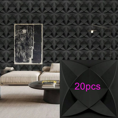 3D Geometric PVC Wall Panels 30-Pack 11.8x11.8in Modern Style Waterproof