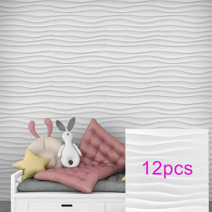 3D Geometric PVC Wall Panels 30-Pack 11.8x11.8in Modern Style Waterproof