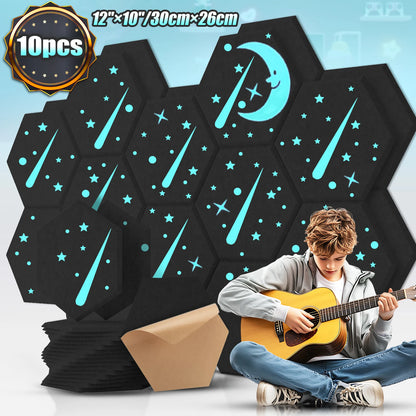 Self-Adhesive Hexagon Acoustic Foam Wall Panels 18-Pack Sound Insulation for Studio Office