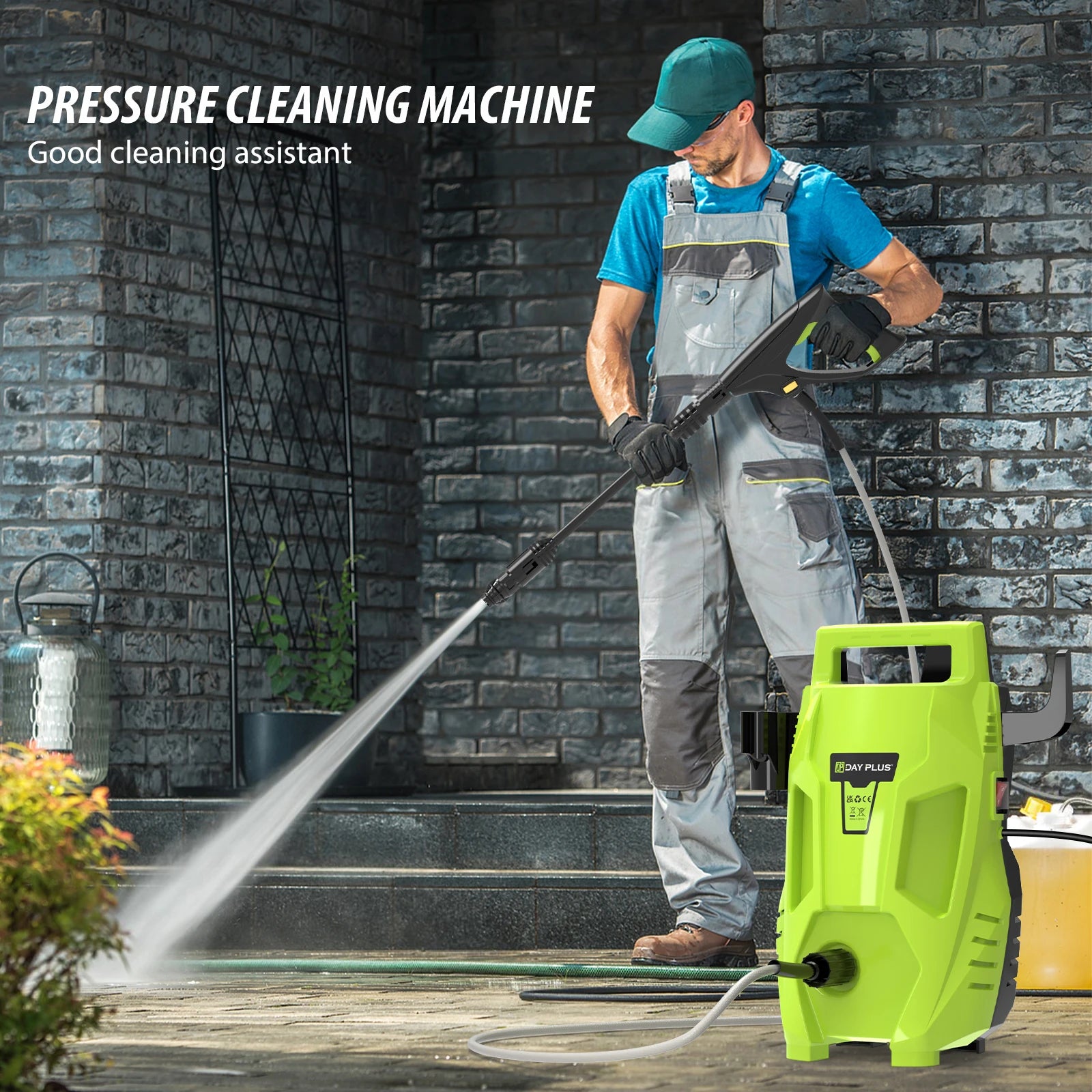 2300W Electric Pressure Washer 2050PSI 1.6GPM with Adjustable Nozzle and Detergent Tank